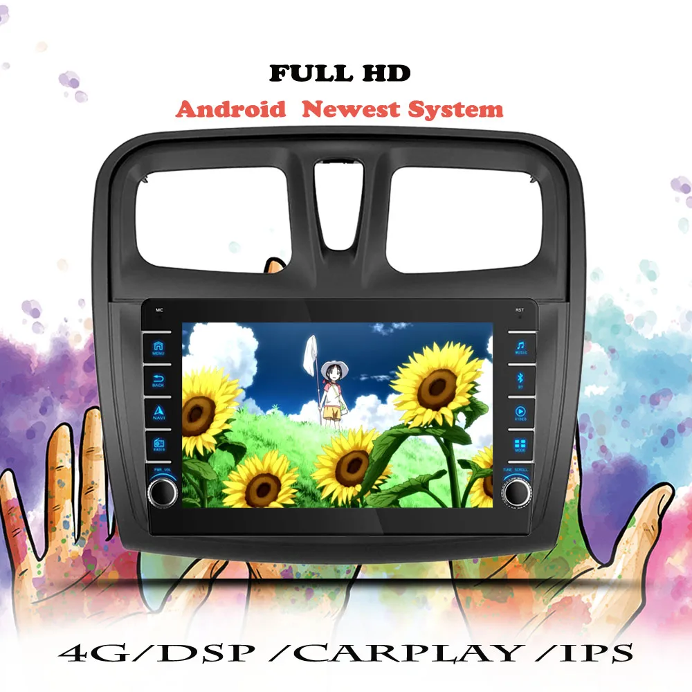 

For Renault Logan Sandero 2012 - 2019 Car Radio Stereo Music Video Tape Recorder Android 14 8G Ram GPS Navigation Carplay 4G Lte