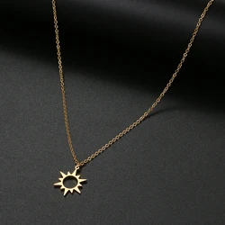 Stainless Steel Necklaces Simple Little Sun Pendant Collar Chain Fashion Necklace For Women Men Jewelry Friends Best Gifts NEW