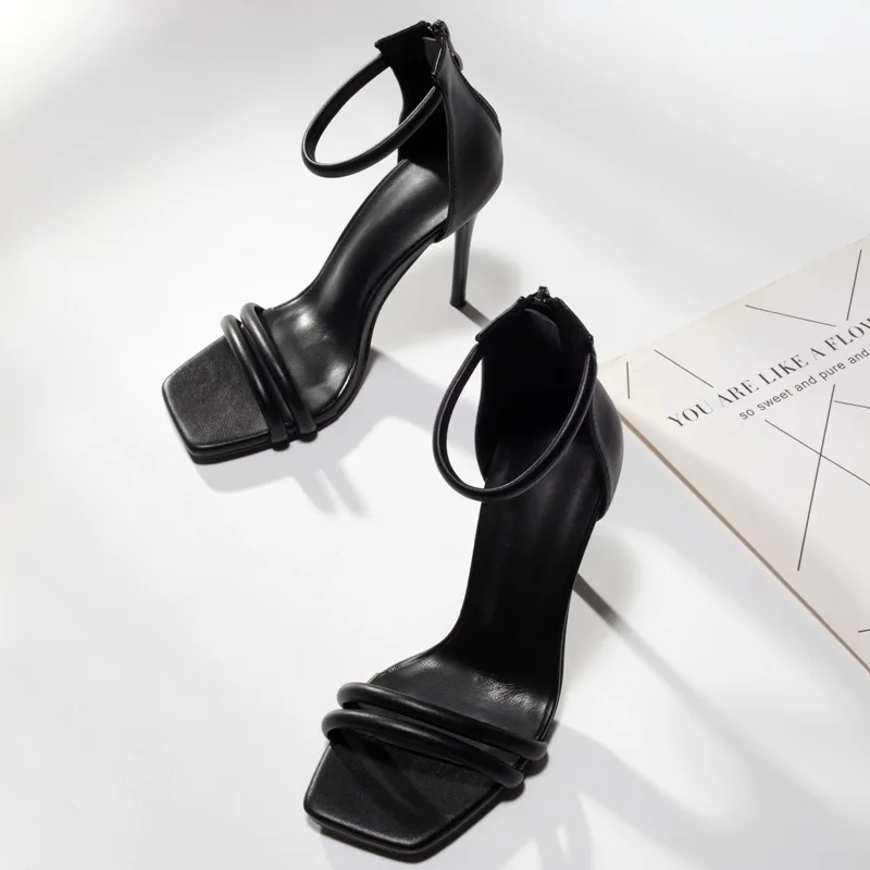 

New Classic Sandals on The Market Women's European and American Fashion One Line High Heel Sandals with Thin Heels