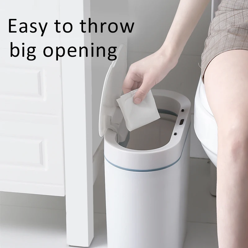 XiaoGui Smart Sensor Trash Can Electronic Automatic Household Bathroom Toilet Waterproof Narrow Seam Cubo Basura
