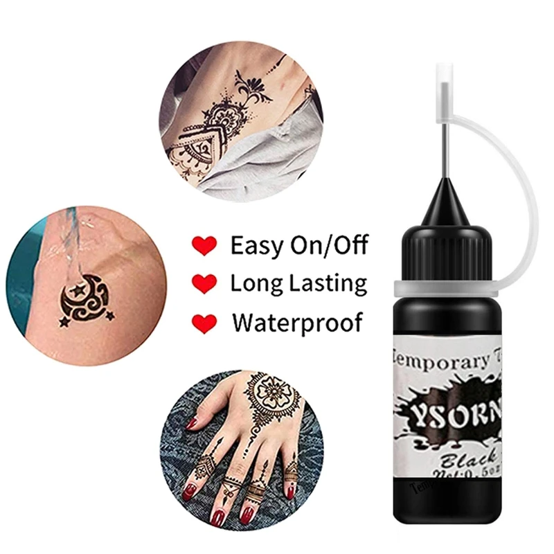 2 Color Temporary Tattoo Kit for Women Men Kids Fake Tattoos Semi Permanent Tattoo Ink Art Painting DIY Fake Freckles Drop Ship