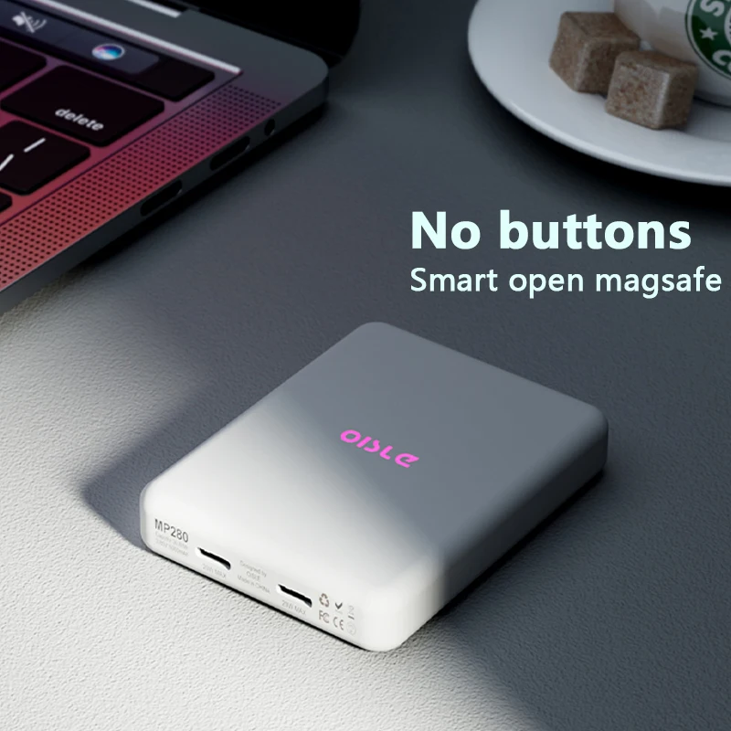 OISLE Magnetic Wireless Power Bank 8000mAh Dual PD 20W Fast Charger Slim for MagSafe Compatible with iPhone 12/13/14/15/pro/max