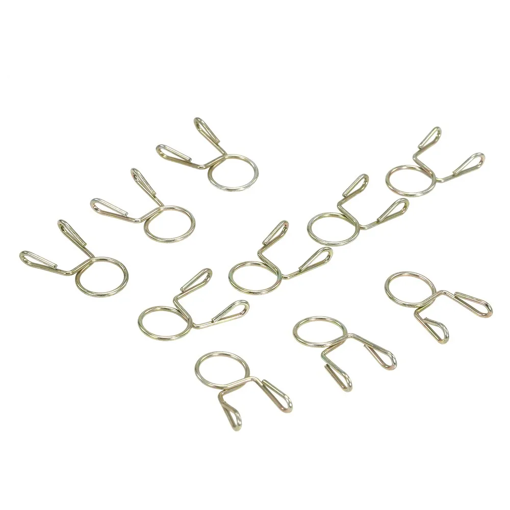 100PCS 10X Fuel Line Hose Tubing Spring Clip Clamp 7mm For Motorcycle ATV Scooter