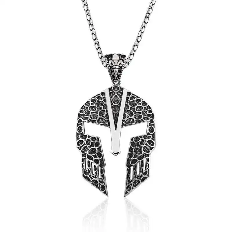 Silver Gladiator Men 'S Necklace 925 Sterling Men Jewelry Wedding Party Birthday Gift - Box - Pendant - Chain Choker-Man-Moroccan