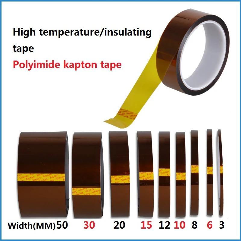 High Temperature Resistant Heat Kapton Tape Polyimide Thermal Insulation Adhesive Tape For 3D Printer Board BGA Repair Parts