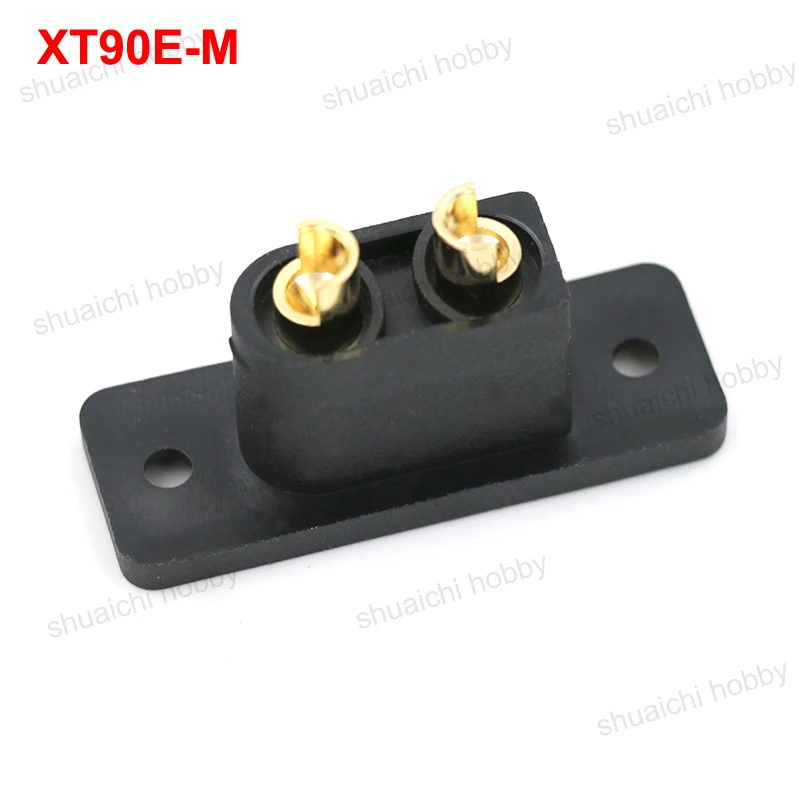 5PCS DIY RC Electric Vehicle Balance Car Amass XT60EW-M XT90E-M Brass Gold Plated Battery Plug Fixed Black XT90E Male Connector