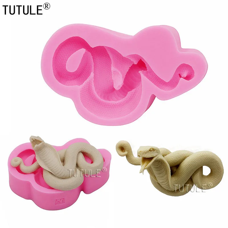 Molde de silicona de serpiente, arcilla para pastel, joyería, molde para galletas de Chocolate de granja, seguro para alimentos para fondant, molde de serpiente con dijes