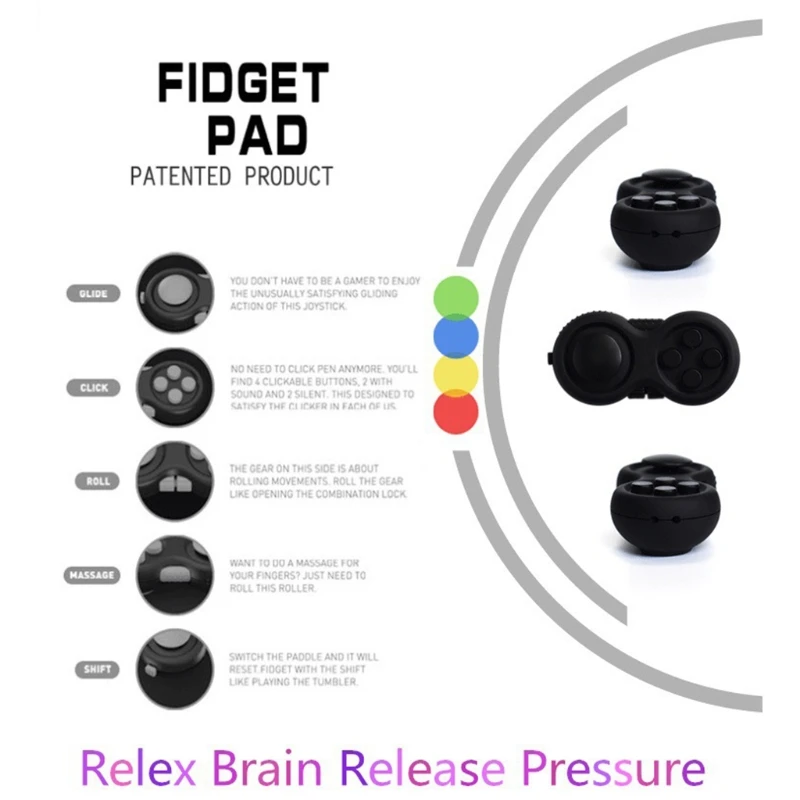 Fidget Controller Pad Cube Game Focus Toy Smooth ABS Plastic Stress Relief Toys P31B