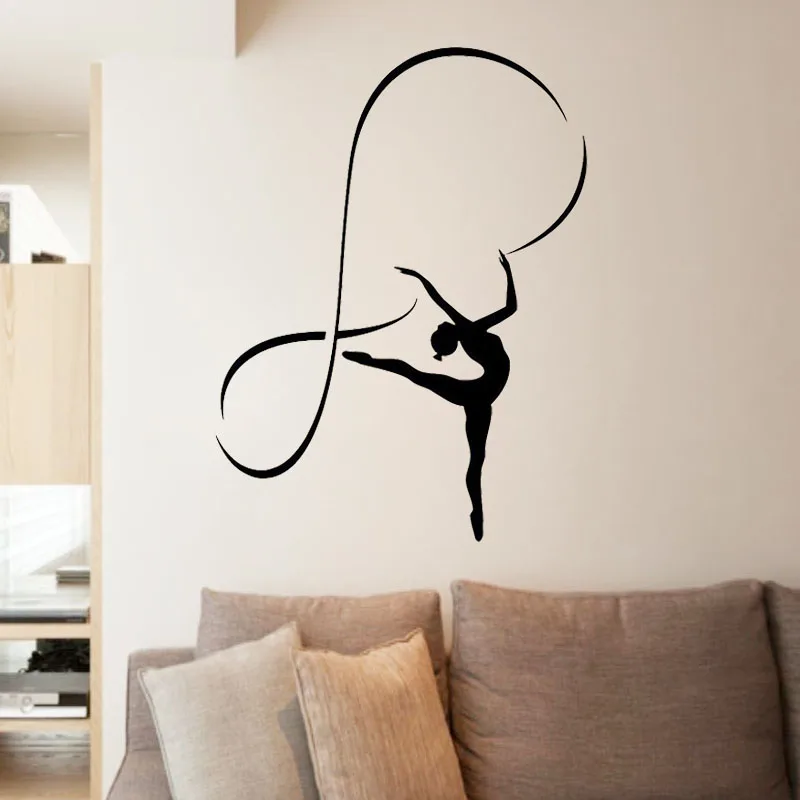 Rhythmic Gymnastics Wall Decal Sexy Girl Vinyl Art Murals Wall Stickers Girls Bedroom Home Decor Gym Sport Wallpaper