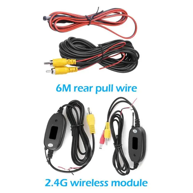 6m 20ft Car RCA Video Cable for Car Rear View Camera 2.4GHz Wireless Video Transmitter Receiver Kit for Parking Reversing Camera