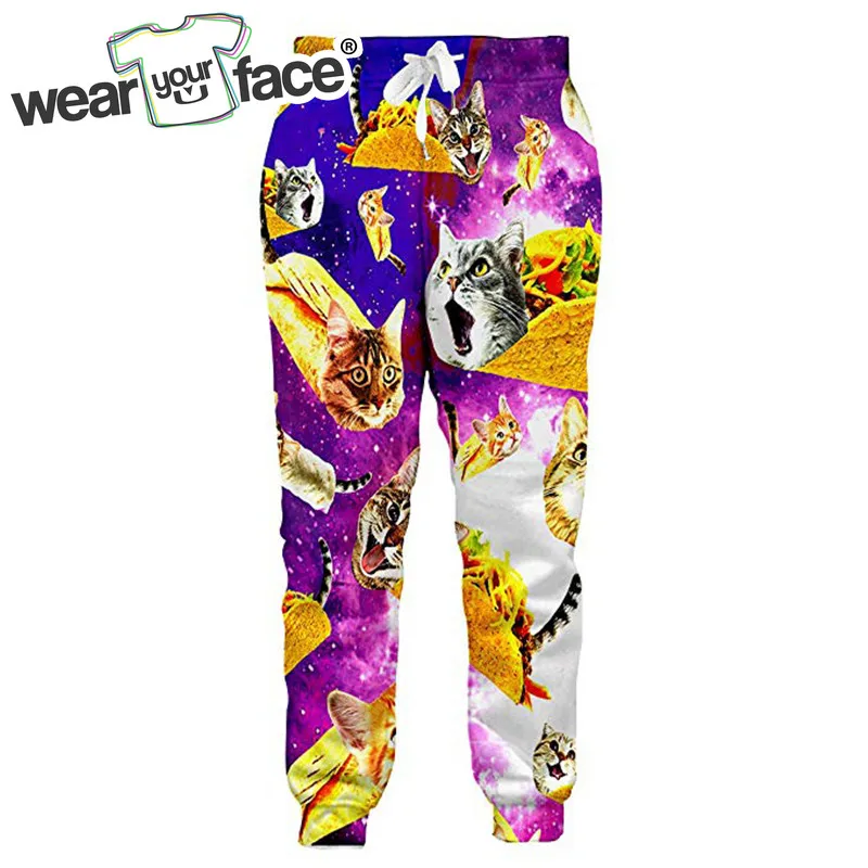 Space Taco Cats Flamingo Fire 3D All Over Printed Sweatpants Casual Streetwear Joggers Women Men Clothing Dropship