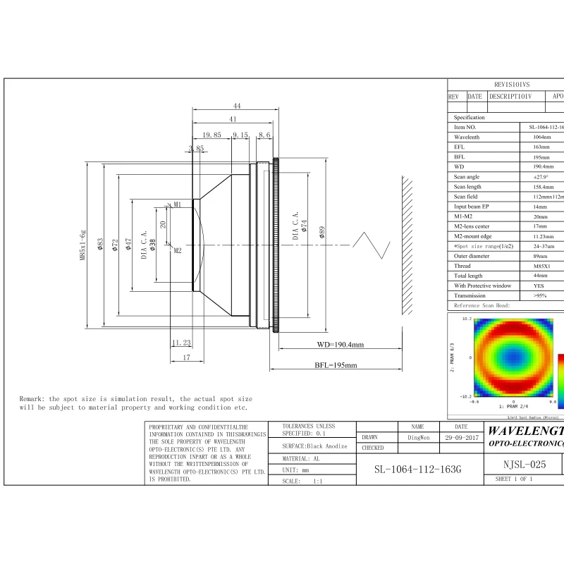 F-theta Lens For Laser Marking Machine YAG Optical Scan Lens Field 70×70-300×300mm Wavelength 1064nm Engraving Machine Parts