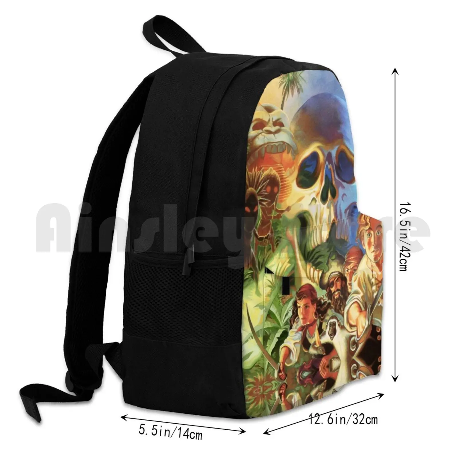 The Secret Of Monkey Island 1 (hoher Kontrast) Outdoor-Wanderrucksack Reiten Klettern Sporttasche Monkey Island Secret Of