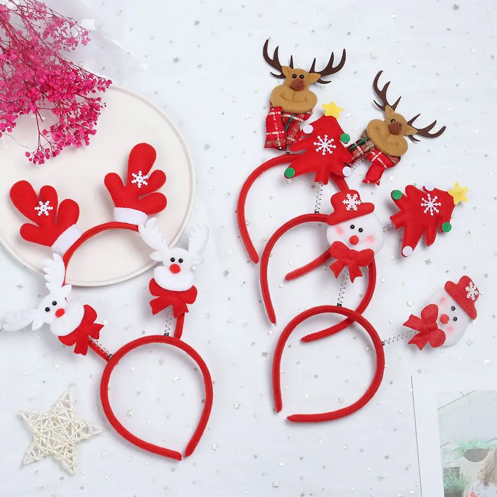 Kids Adult Hair Accessories Antlers Santa Claus Xmas Hairband Reindeer Headwear Christmas Decorations Christmas Headbands