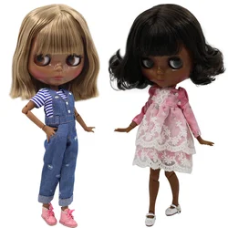 ICY DBS Blyth doll Bob hair super dark skin joint body 1/6 BJD gift toy ob24 anime girl