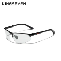 KINGSEVEN 2024 Aluminum Photochromic Sunglasses Men Polarized Vintage Black Driving Eye Glasses Eyewear Oculos De Sol Masculino