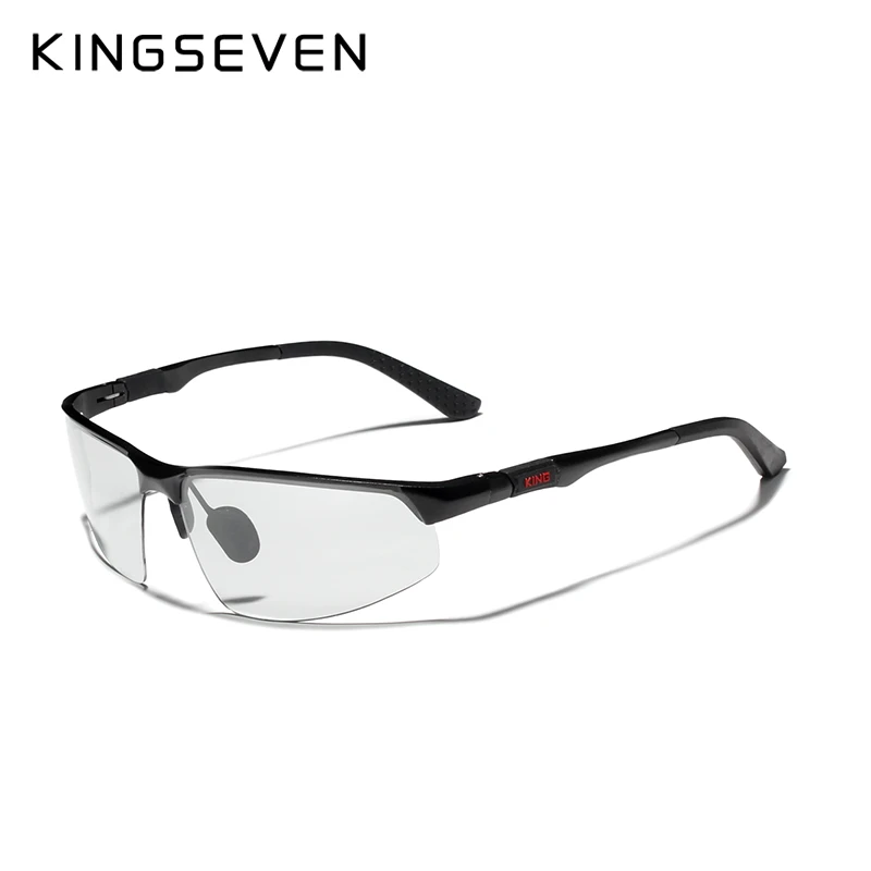 Okulary przeciwsłoneczne fotochromowe KINGSEVEN 2024, aluminiowe, męskie, polaryzacyjne, vintage, czarne, do prowadzenia samochodu, okulary Oculos De Sol Masculino