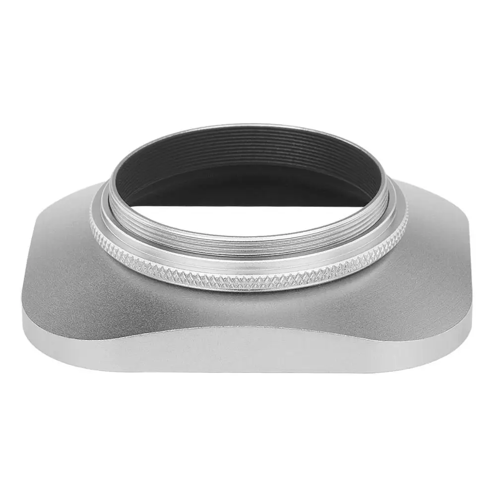 Haoge 43mm Square Metal Screw-in Lens Hood with Cap for Voigtlander Nokton Classic 35mm f1.4 40mm f/1.4 MC SC VM Lens Silver