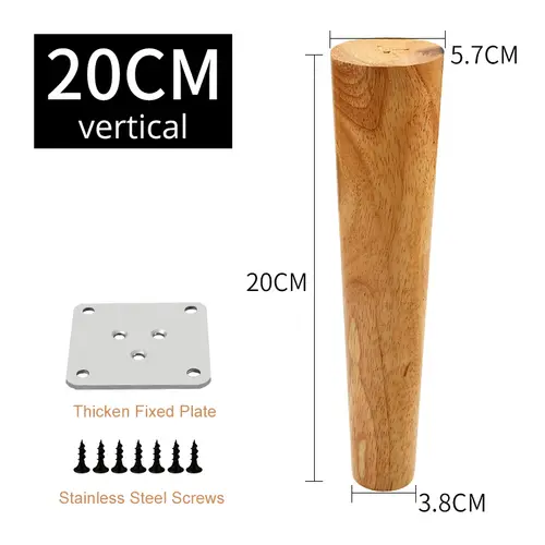 KAK Natural Solid Wood Furniture Leg Table Feets Wooden Cabinet Table Legs Fashion Furniture Hardware Replacement for Sofa Bed - Image 16