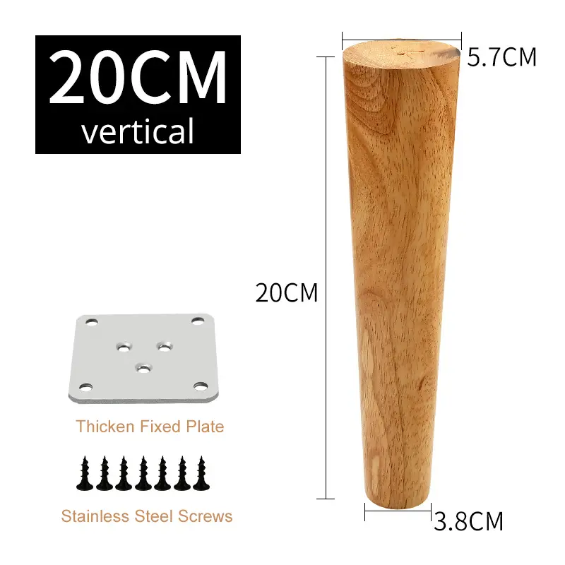 KAK Natural Solid Wood Furniture Leg Table Feets Wooden Cabinet Table Legs Fashion Furniture Hardware Replacement for Sofa Bed - Image 16