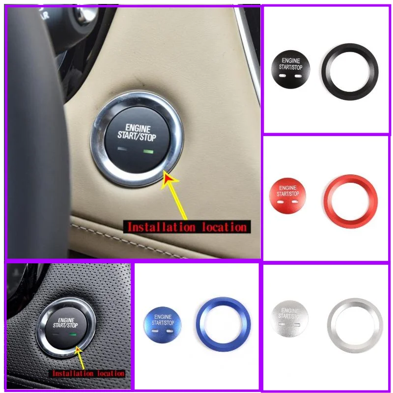 

Aluminum Alloy Push Start Stop Engine Button Patch Sticker Ring For Cadillac XT4 XT5 XT6 XTS CT4 CT5 CT6 ATS ST Car Accessories