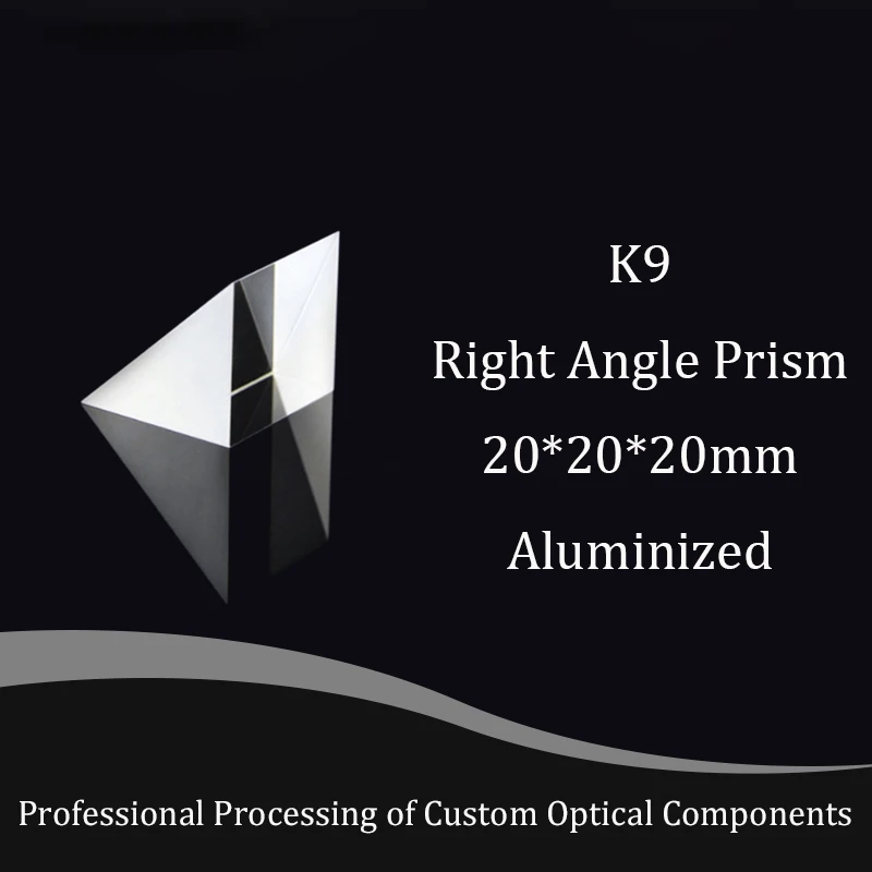 Right Angle Prism Optical H-K9L Glas  Prisms 20x20x20mm External Reaction Prisms Aluminized Mirror Reflective Surface Experiment