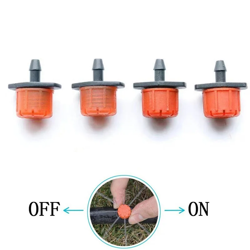 100 Pcs Adjustable Irrigation Misting Micro Flow Dripper Drip Head Garden Hose Sprinklers Watering Tool FOU99