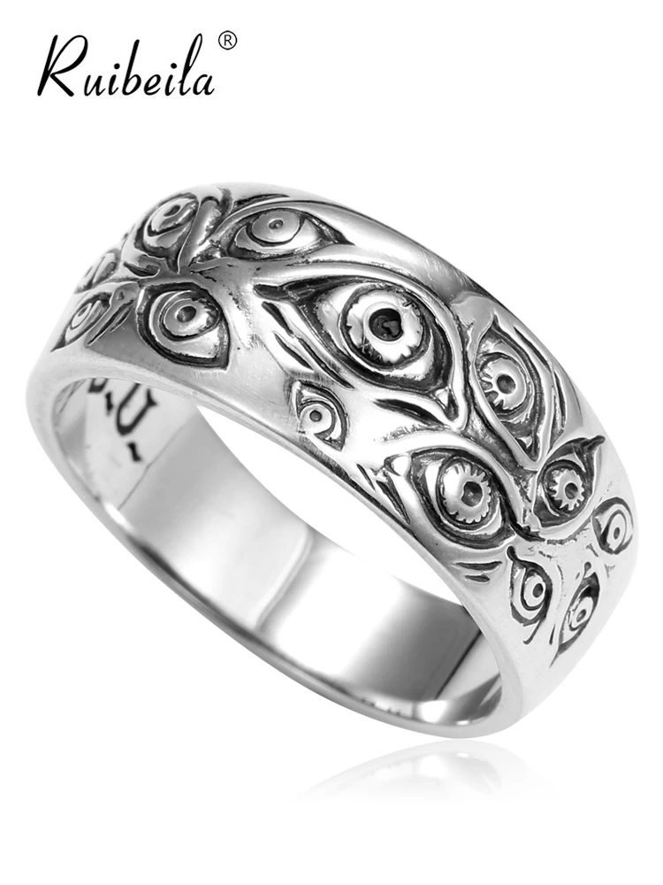 

Ruibeila Sky Eye Ring Hip Hop Rock 925 silver carved Eye Ring Punk Hip Hop unisex Ring party Ring metal