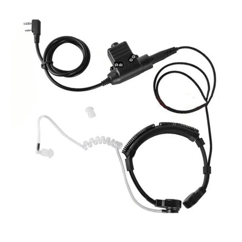 ขยายหูฟัง Throat ไมโครโฟนหูฟัง PTT สำหรับเครื่องส่งรับวิทยุ Kenwood Wouxun TYT BAOFENG UV-5R Retevis RT24วิทยุ