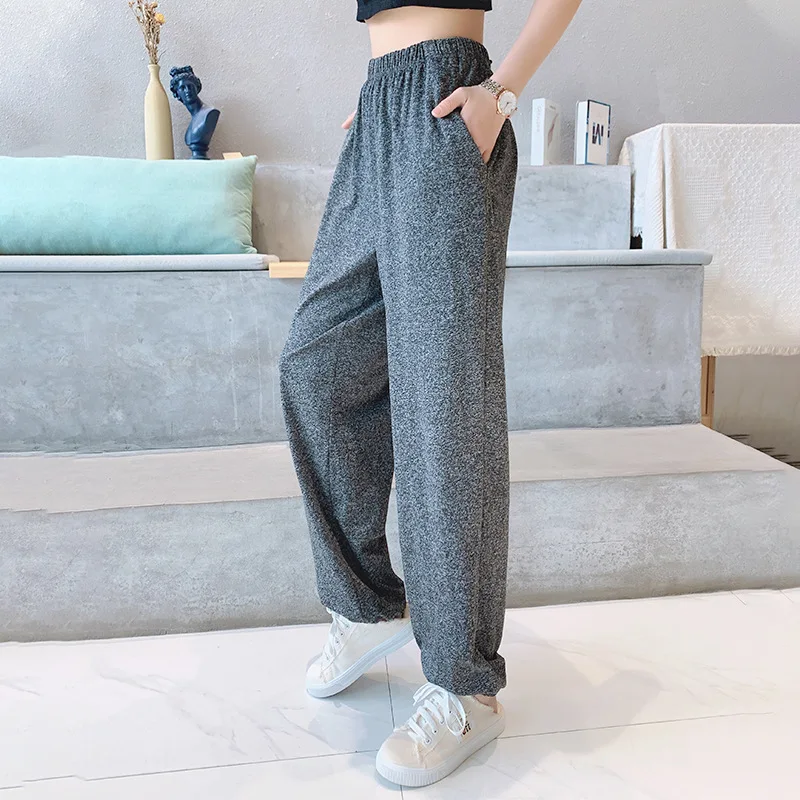 2XL-7XL New Knit Cotton Women\'s Home Clothes Plus Size Sleepwear Pajamas Pants Female Loose Wide Leg Trousers брюки женские