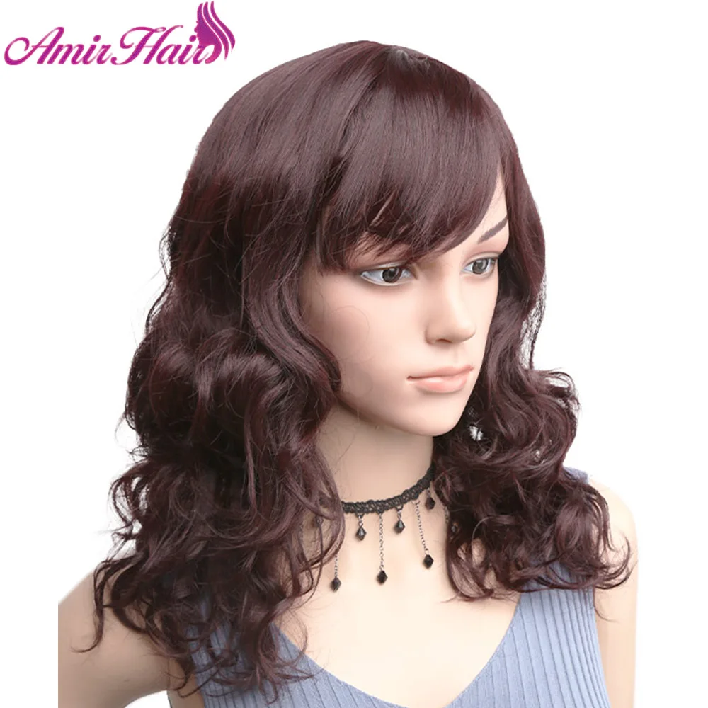 Amir synthetic wigs blonde hair curly with free side bangs medium Length Cosplay wig for  American women machine made