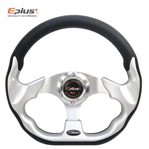 Imagen 2 del producto EPLUS Volante deportivo para coche tipo carreras alta calidad Universal 13 pulgadas 320MM aluminio PU 4 colores D estilo para MOMO