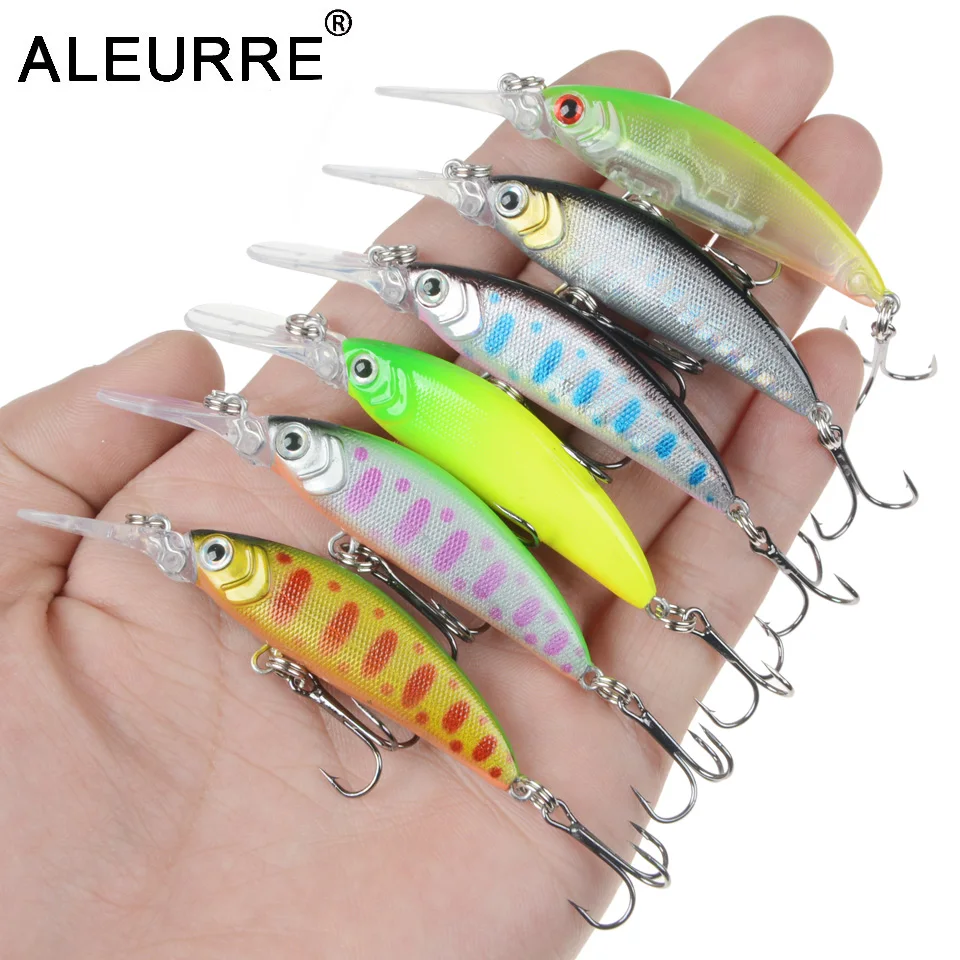 ALEURRE Sinking 7cm 6g Long Tongue Minnow plastic Jerkbait Wobblers hard bait Japan camping outdoor fishing lures fishing tackle