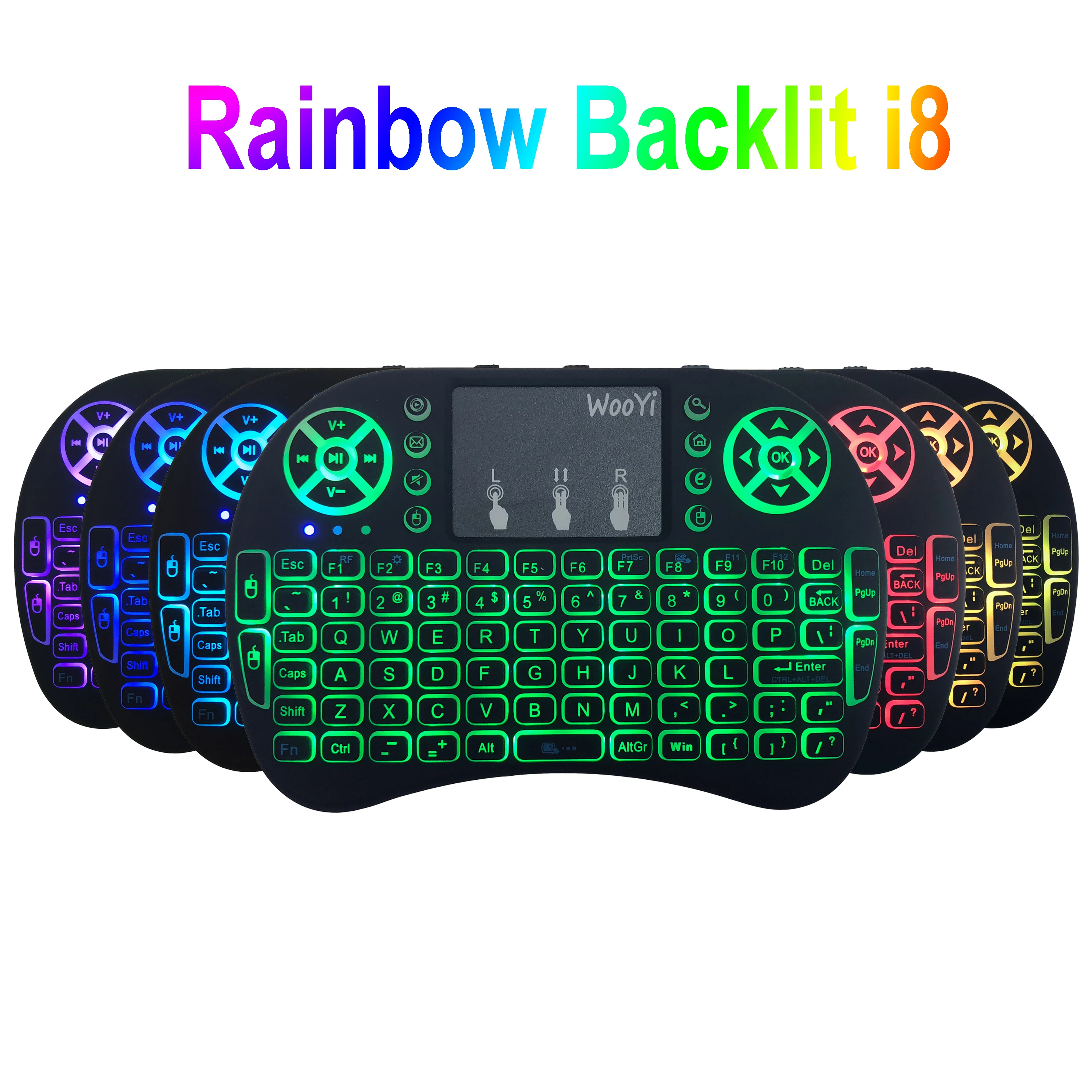 backlit i8 Russian English Hebrew Version i8+ 2.4GHz backlight Wireless Keyboard Air Mouse Touchpad Handheld for Android TV BOX