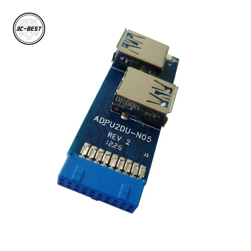 IT-Converter 19 pin header to 2x USB3.0 Adapter Card