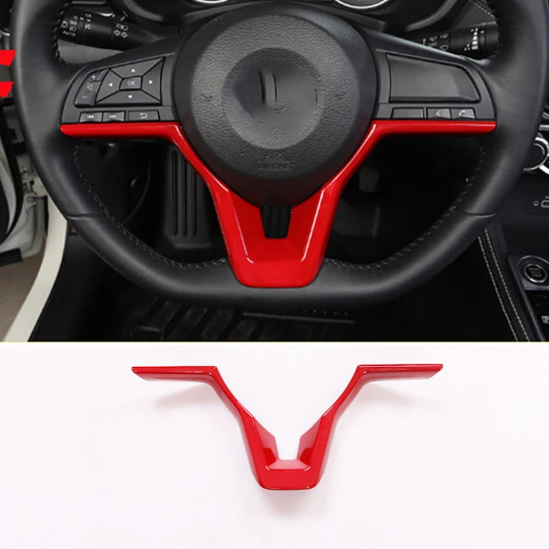 

ABS Chrome Red Style Car Steering wheel Button Frame Cover Trim For Nissan Xtrail T32 Rogue X-Trail 2017 2018 Accessories 3Pcs