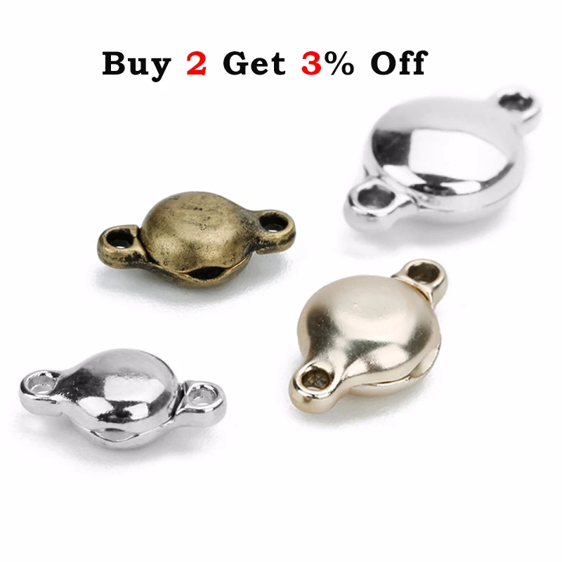 10pcs/lot Strong Magnetic Clasps For Necklace Bracelet Antique bronze Buckle Connector Hook For Jewelry Bracelet Making Wholesal