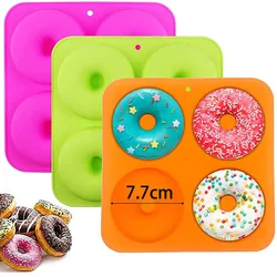 4 Holes Cake Mold 3D Silicone Doughnut Molds Non Stick Bagel Pan Pastry Chocolate Muffins Donuts Maker Kitchen Accessories Tool