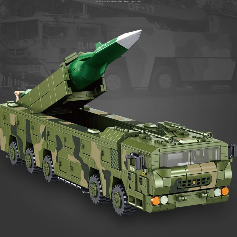 DF-17 China battle missile equipment sets building blocks kits bricks diy kids toys trucks weapons armor military vehicles sets