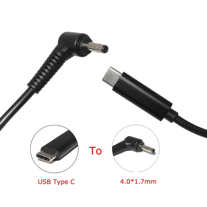 USB Type C PD Charging Cable Cord for Lenovo IdeaPad 310 110 100 100-14IBY 100-15IBY Yoga 710 510 4.0*1.7mm Plug Laptop Adapter