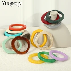 Multicolor Colorful Acrylic Fashion Bangles for Women Girl Geometric Irregular Round Indian Bangle Bracelets with Designer Charm