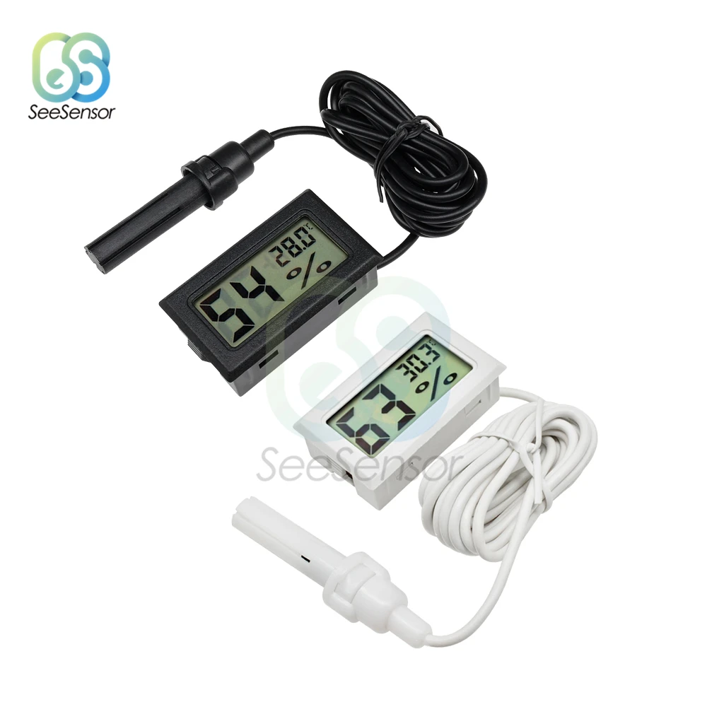 Mini Digital LCD Thermometer Convenient Temperature Sensor Humidity Meter Hygrometer Gauge Refrigerator Aquarium Monitoring