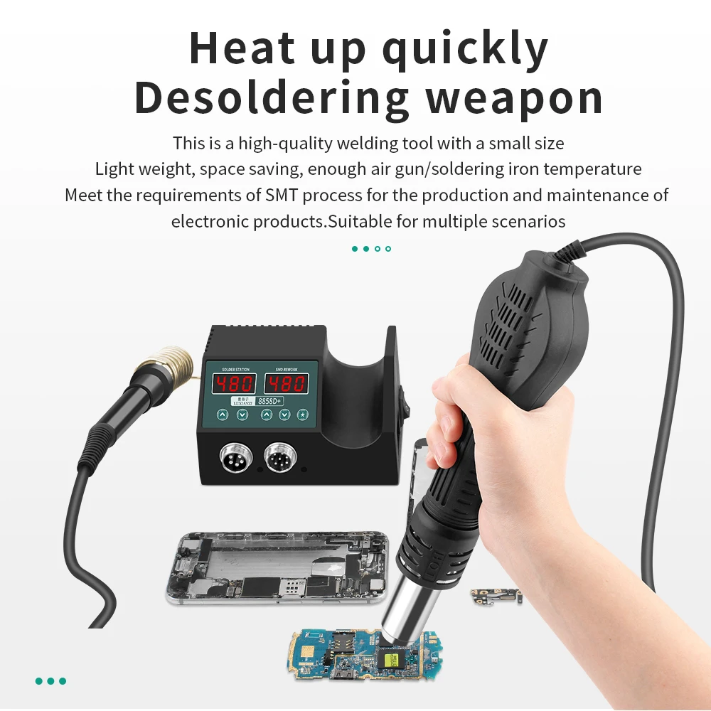 LUXIANZI 2 in 1 Soldering station LCD Digital Display for BGA SMD PCB IC Repair solder tools Hot Air Gun welding rework station