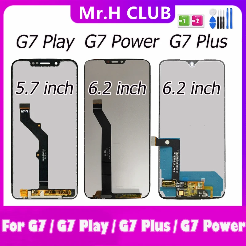 NEW LCD For Motorola Moto G7 Play XT1952 G7 XT1962 G7 Power G7 Plus LCD Display Touch Screen Panel Digitizer Assembly Free Tool