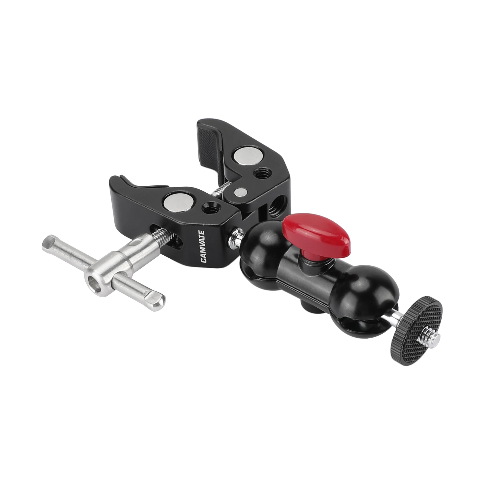 CAMVATE Многофункциональный зажим в форме краба с шаровой головкой Magic Arm Super Clamp с винтовым отверстием 1/4 дюйма 3/8 дюйма для крепления светодиодного светильника M