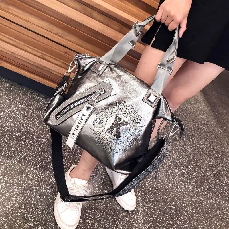 

Diamond Designer Luxury Handbags Fashion Rhinestone K Letter Asymmetric Crossbody Bags For Women Brand Multipurpose Shoulder Bag