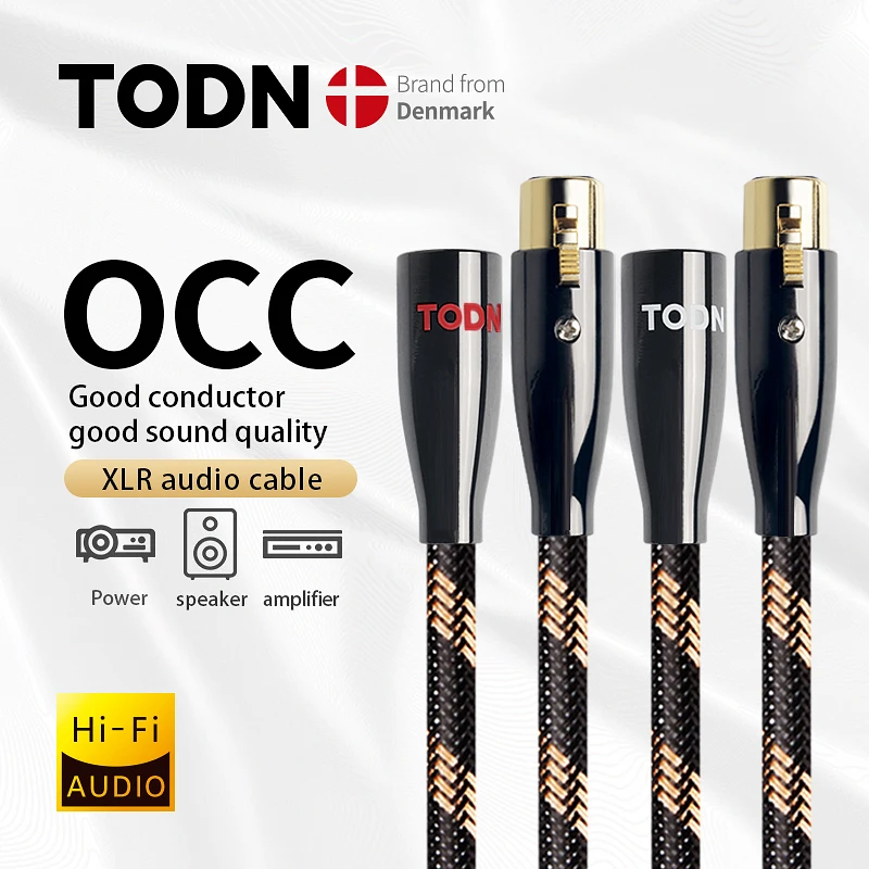 

TODN OCC OFC Hifi XLR Cable Nylon Braided XLR Cable Male copper to Female M/F 3Pin jack Extension Cable For Microphone Mixer