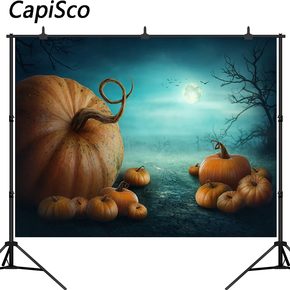Каписко фон для фотографий Хэллоуин осень Тыква лес фон детские Вечерние Декорации фотостудия реквизит