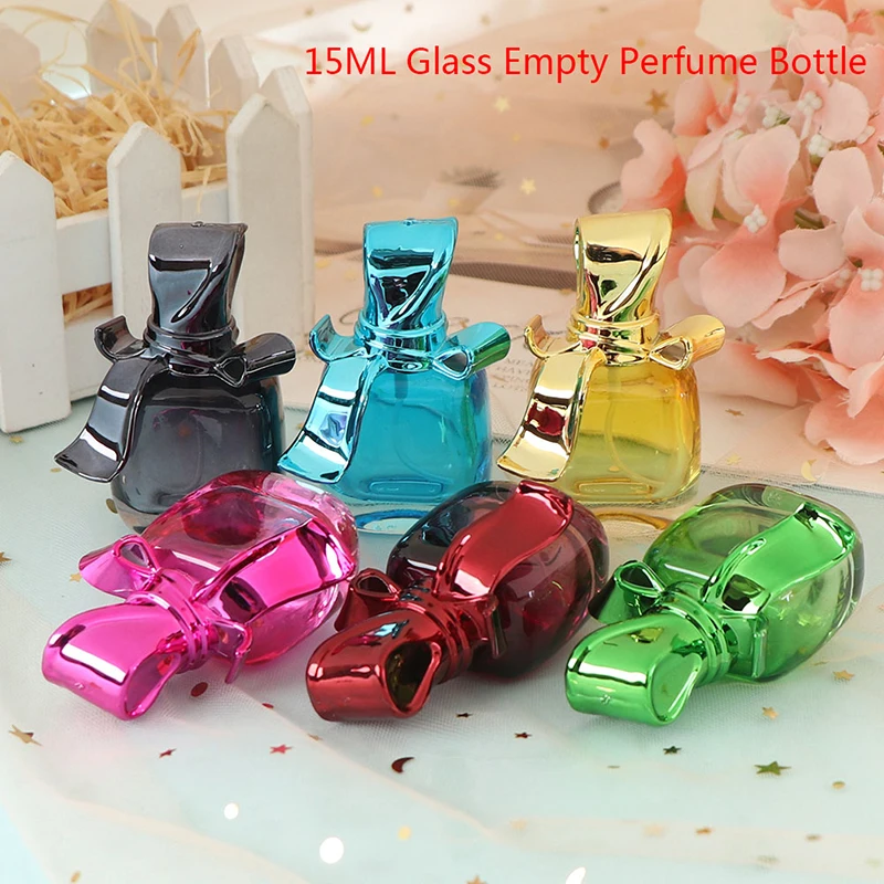 1Pc Makeup Tool 6 Colors 15Ml Glass Empty Perfume Bottles Spray Atomizer Refillable Bottle Scent Case