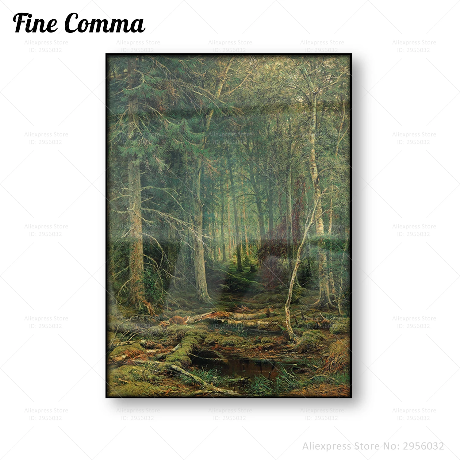 Backwoods Ivan Shishkin Russian Art Vintage Poster Forest Wildness Woodland Canvas Print Dark Wall Art Landscape Painting Decor